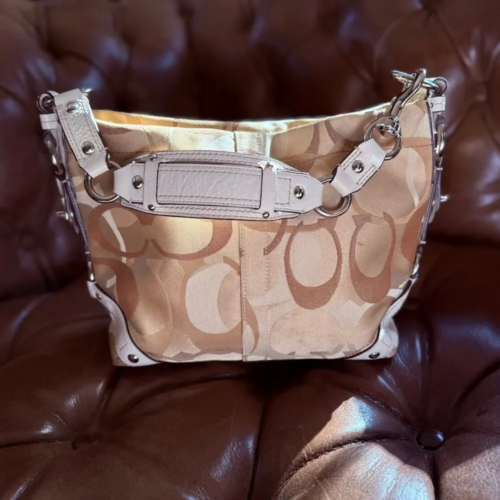 Vintage Y2K Coach Carly Optic Signature Canvas Hobo Bag 11960